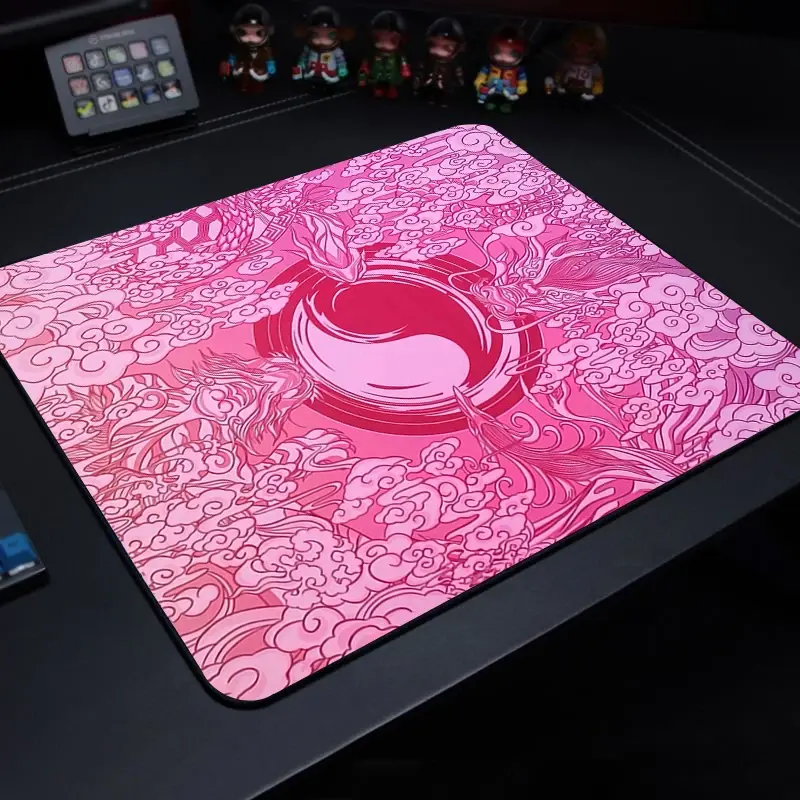 Thumbnail: Cute pink anime desk mat with cherry blossom floral patterns for cozy setups
