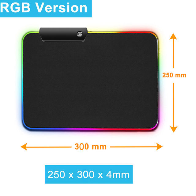 Thumbnail: Large Natural Rubber Computer Desk Mat Usb Non-Slip LED Mousepad Custom RGB