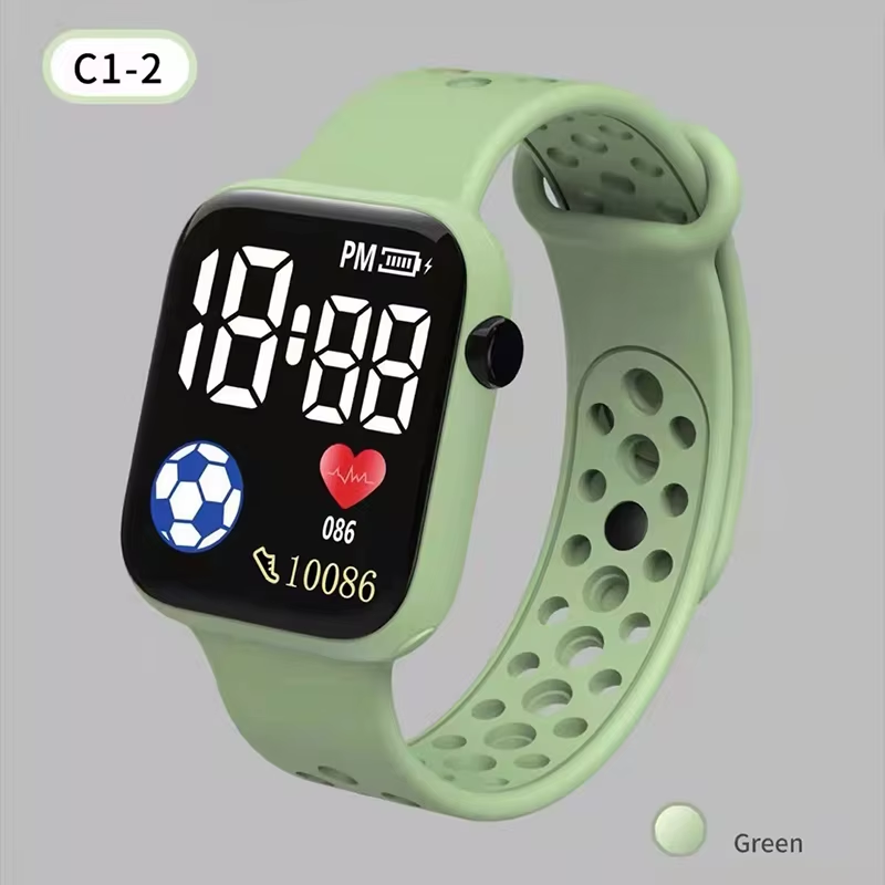 Thumbnail: LED Digital Watch for Kids Boys Girls Disposible Sports Watches Silicone Strap C