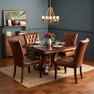 create an image of a leather dining set.jpg