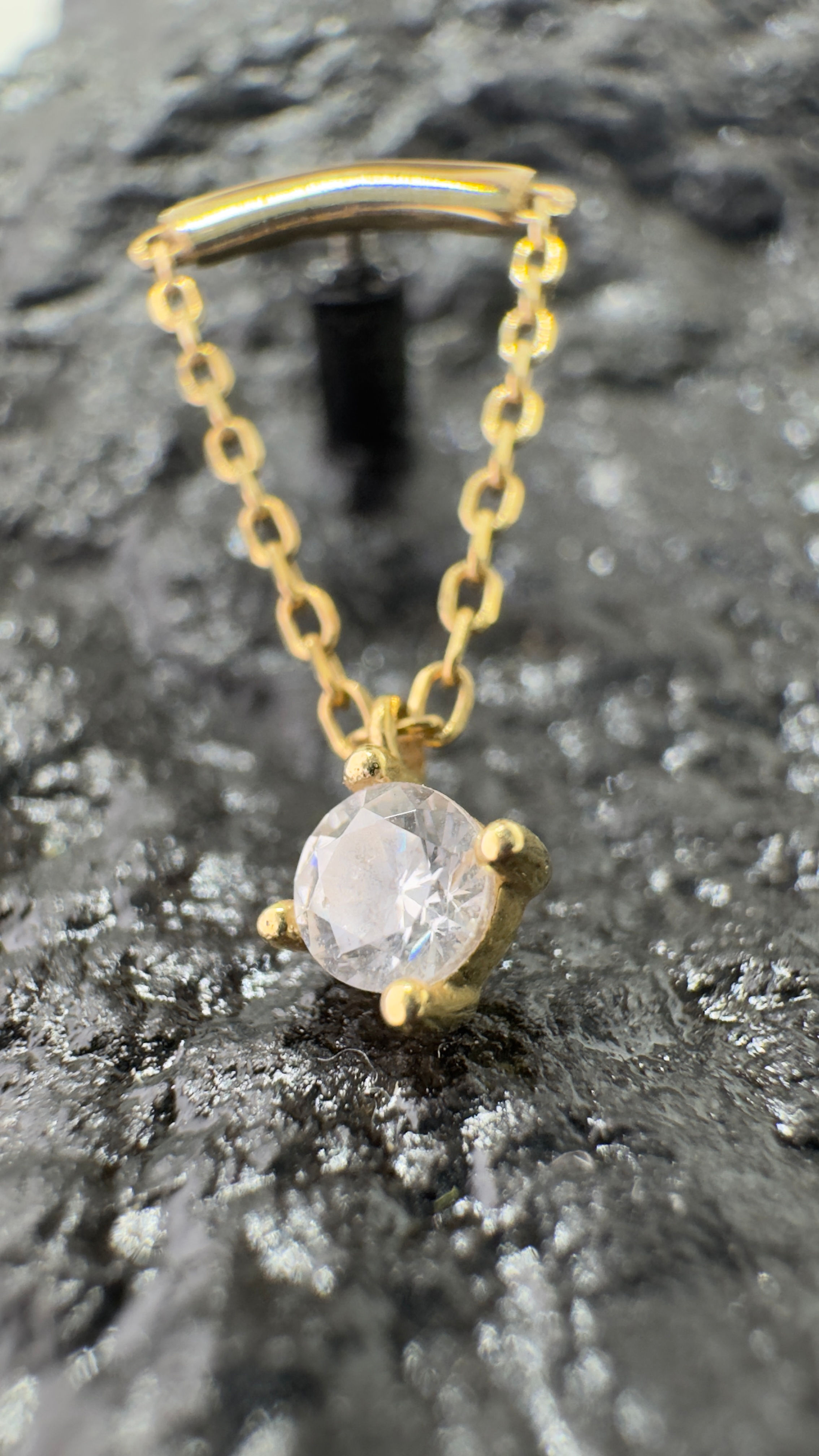 Dangle Bar Chain Big Cz