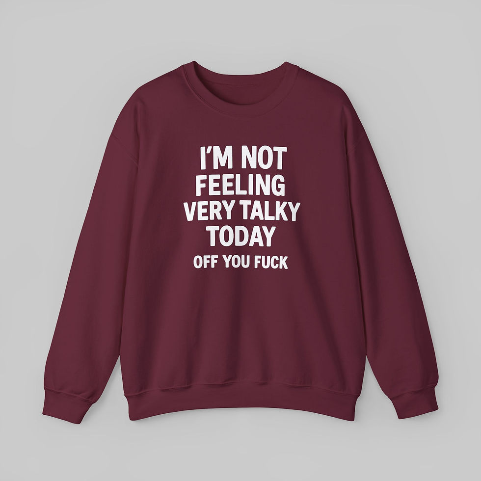 Thumbnail: I'm Not Feeling Very Talky Today, Off You F*ck Sweatshirt