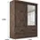 Miniatura: Guarda Roupa Solteiro Capri 2 Portas 6 Gav C/ Espelho Cor Chocolate