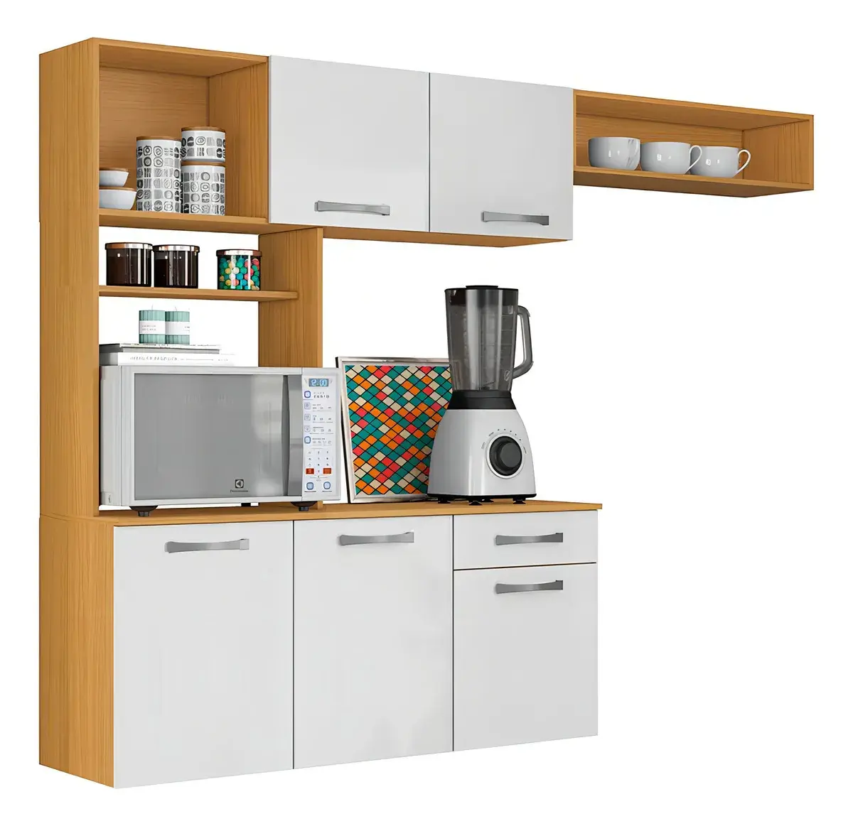 Armário De Parede Angel Completo Para Cozinha Compacto Com 5 Portas E 1 Gaveta C