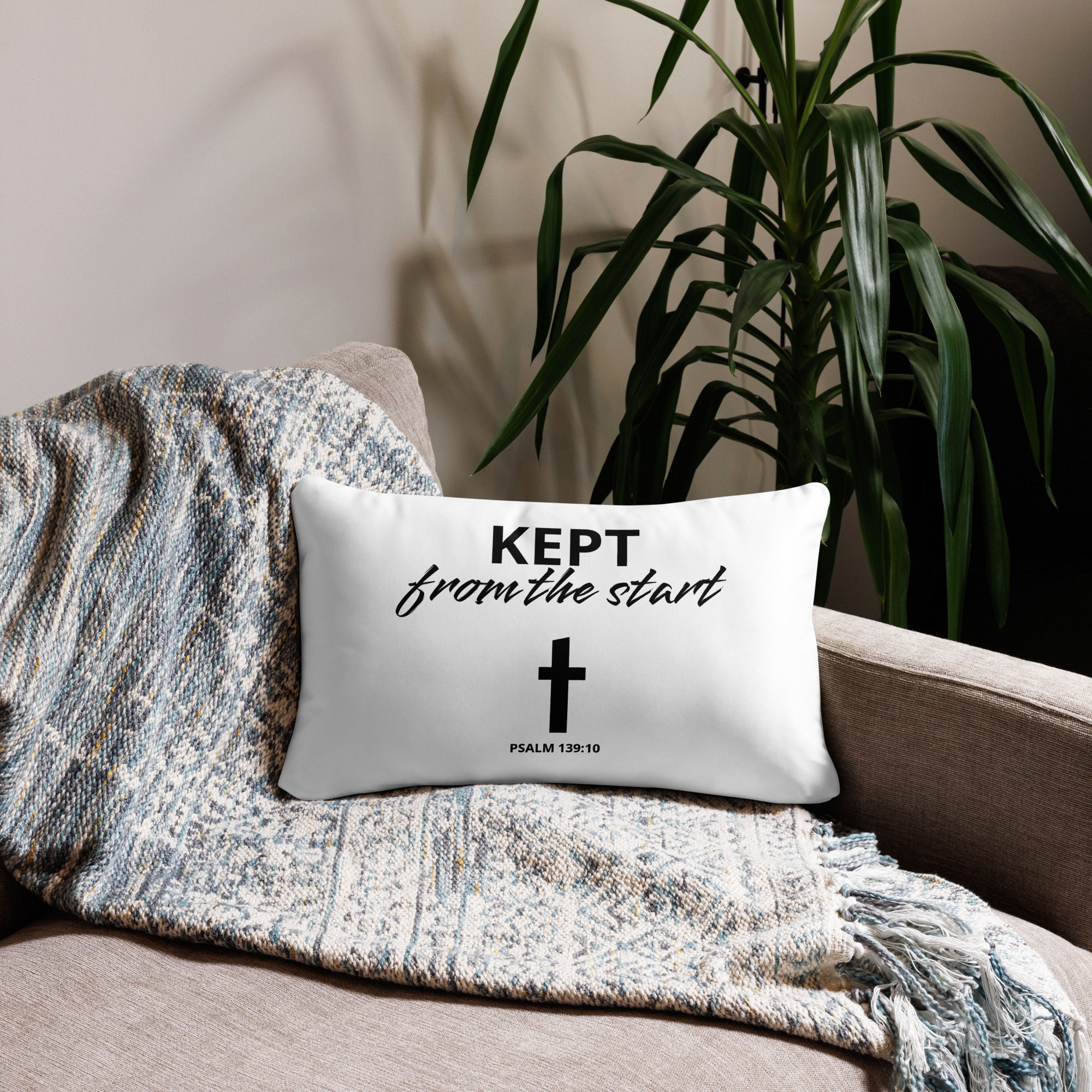 Basic Pillow 20X12-Kept from the Start, Christian Designs