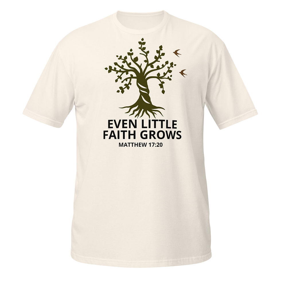 Thumbnail: Christian Designs Even Little Faith Grows Unisex T-Shirt