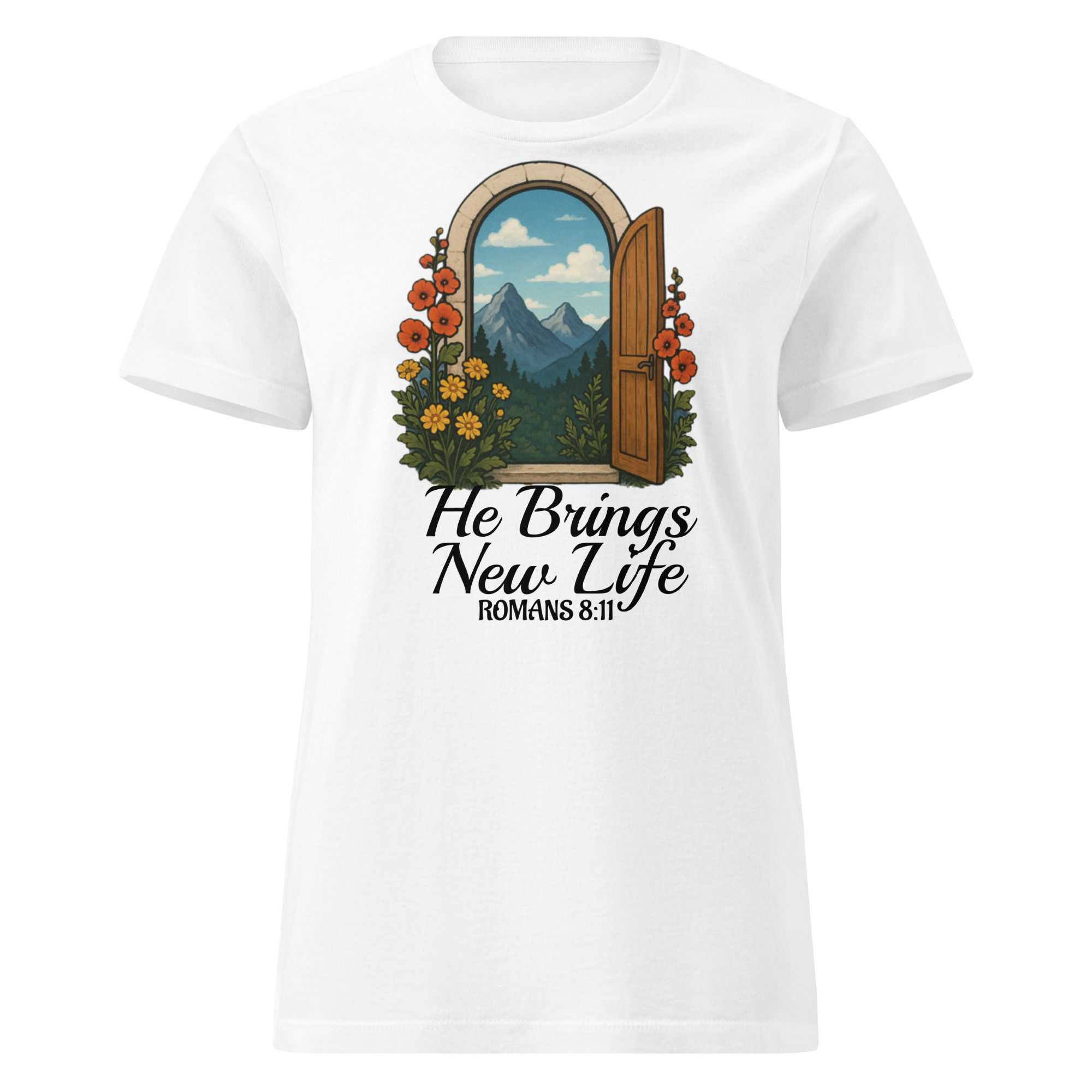 Christian Designs He Brings New Life Women’s t-shirt
