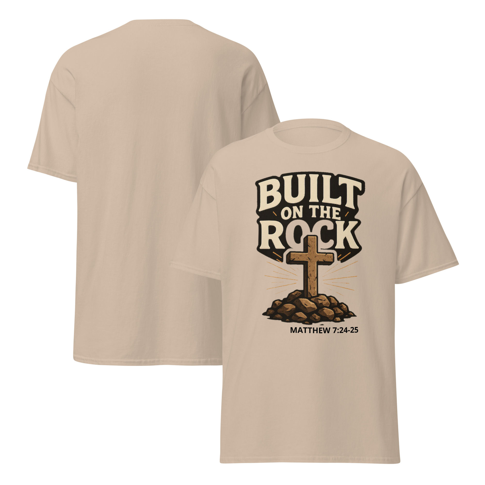 Christian Designs Built On The Rock Men's T-Shirt