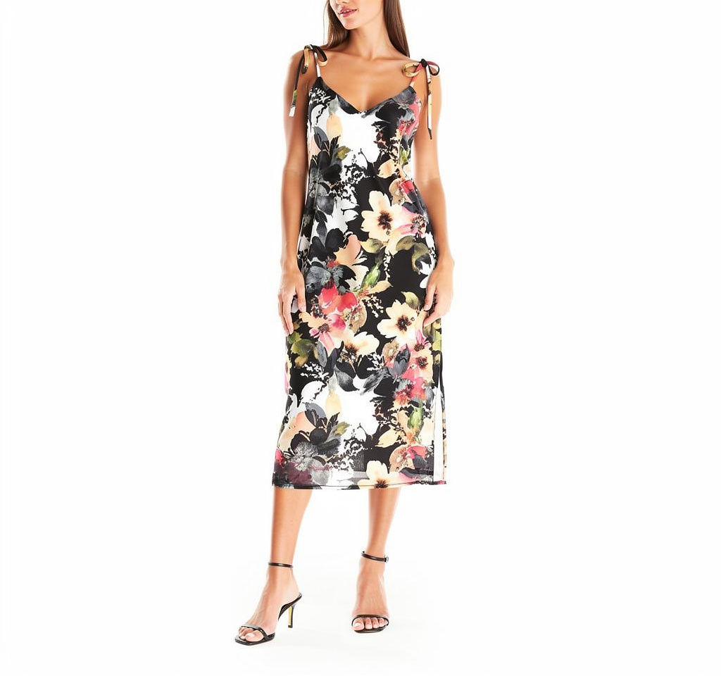 Floral Tie-strap midi dress