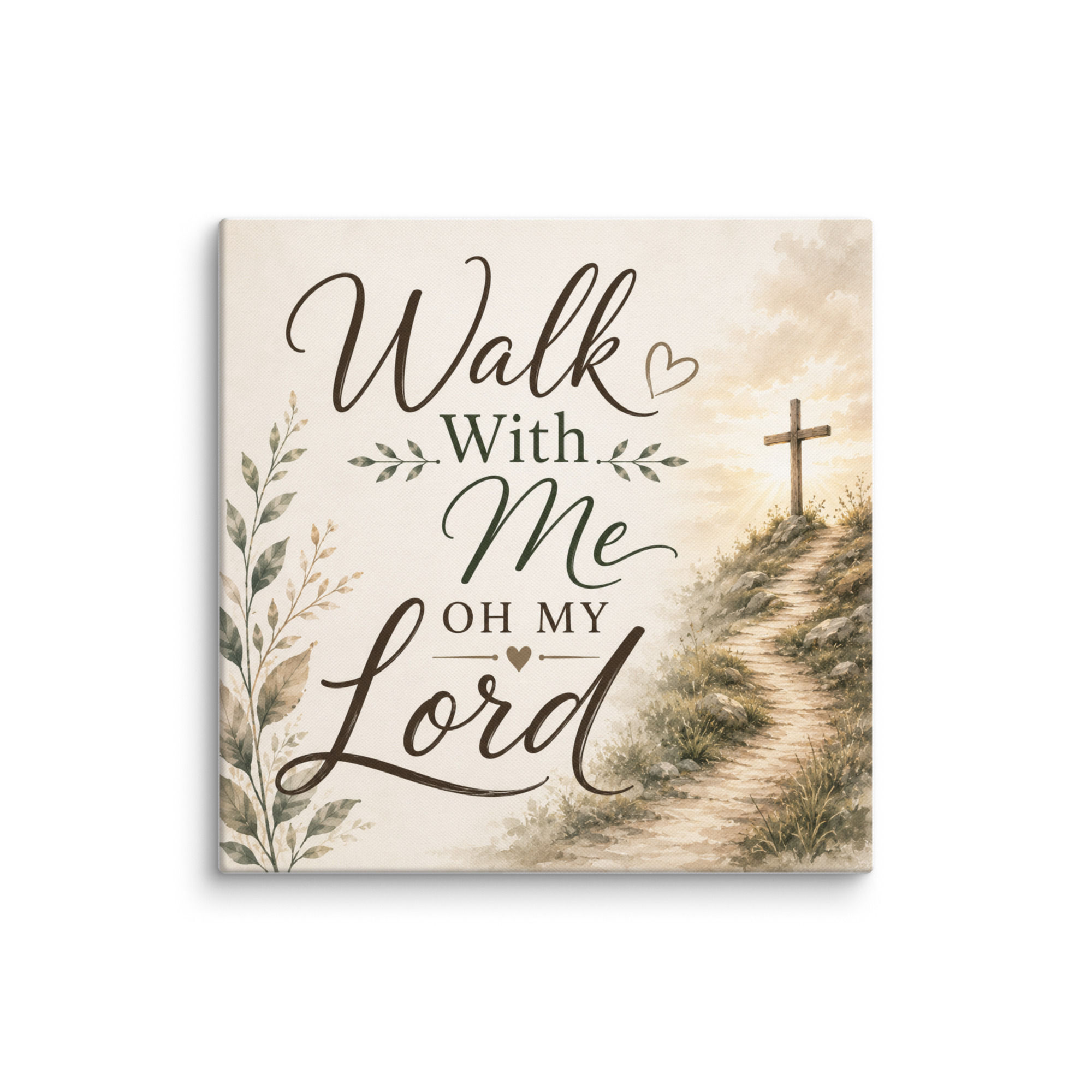 Christian Designs Walk With Me Oh My Lord 20" x 20" Canvas