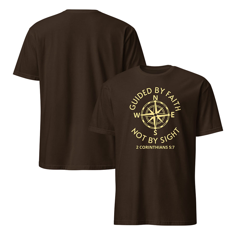 Thumbnail: Christian Designs Guided By Faith Not By Sight Men's T-Shirt