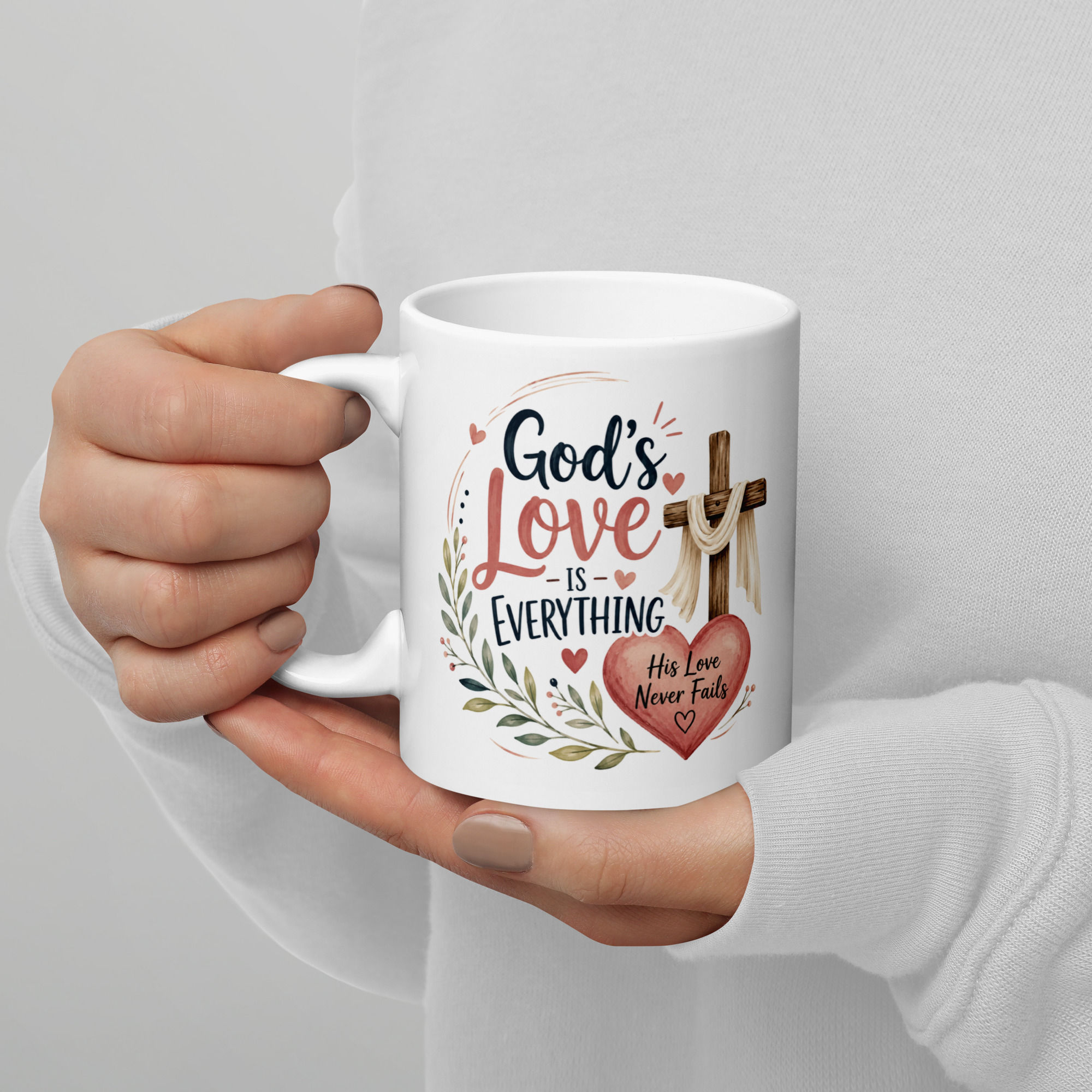 Christian Designs God's Love is Everything White glossy 11 oz mug
