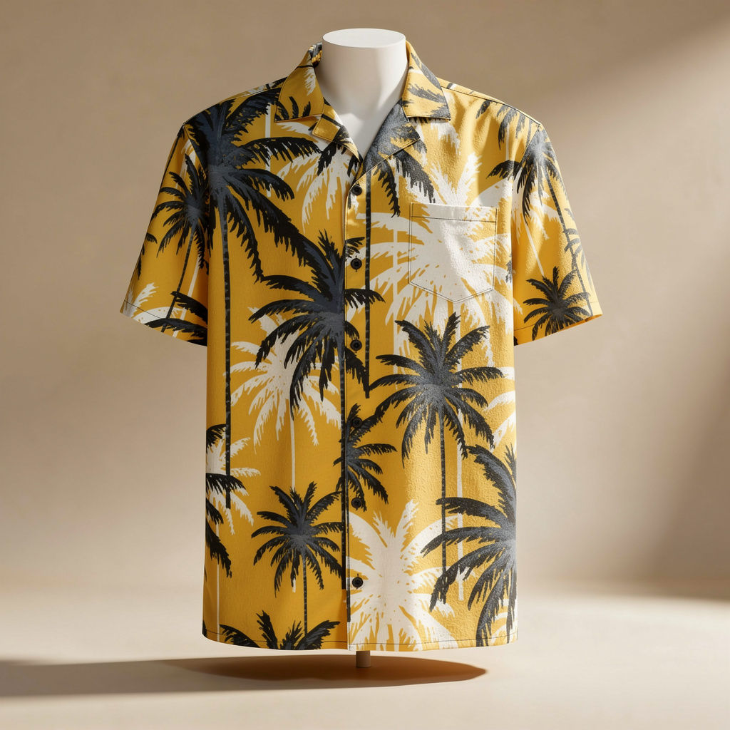 Palm Tree Print Men's button shirt