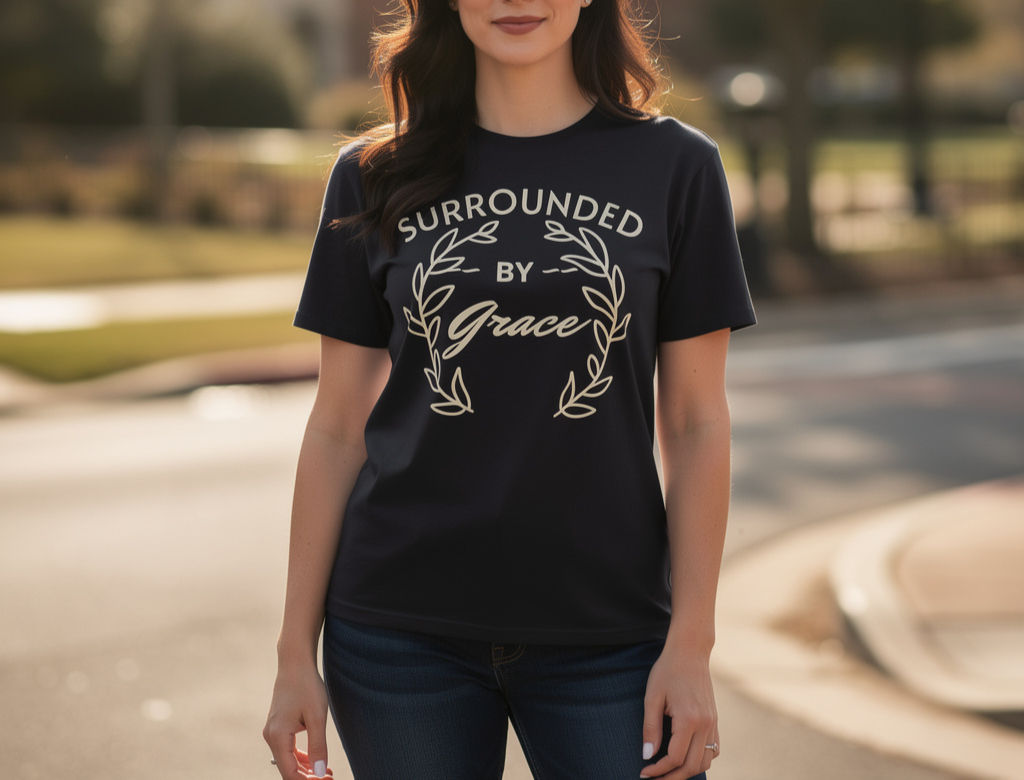 Christian Designs Surrounded By Grace Unisex T-Shirt
