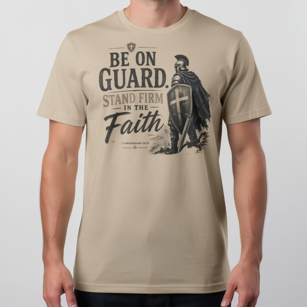 Christian Designs Be on Guard Stand Firm In the Faith Men's T-Shirt