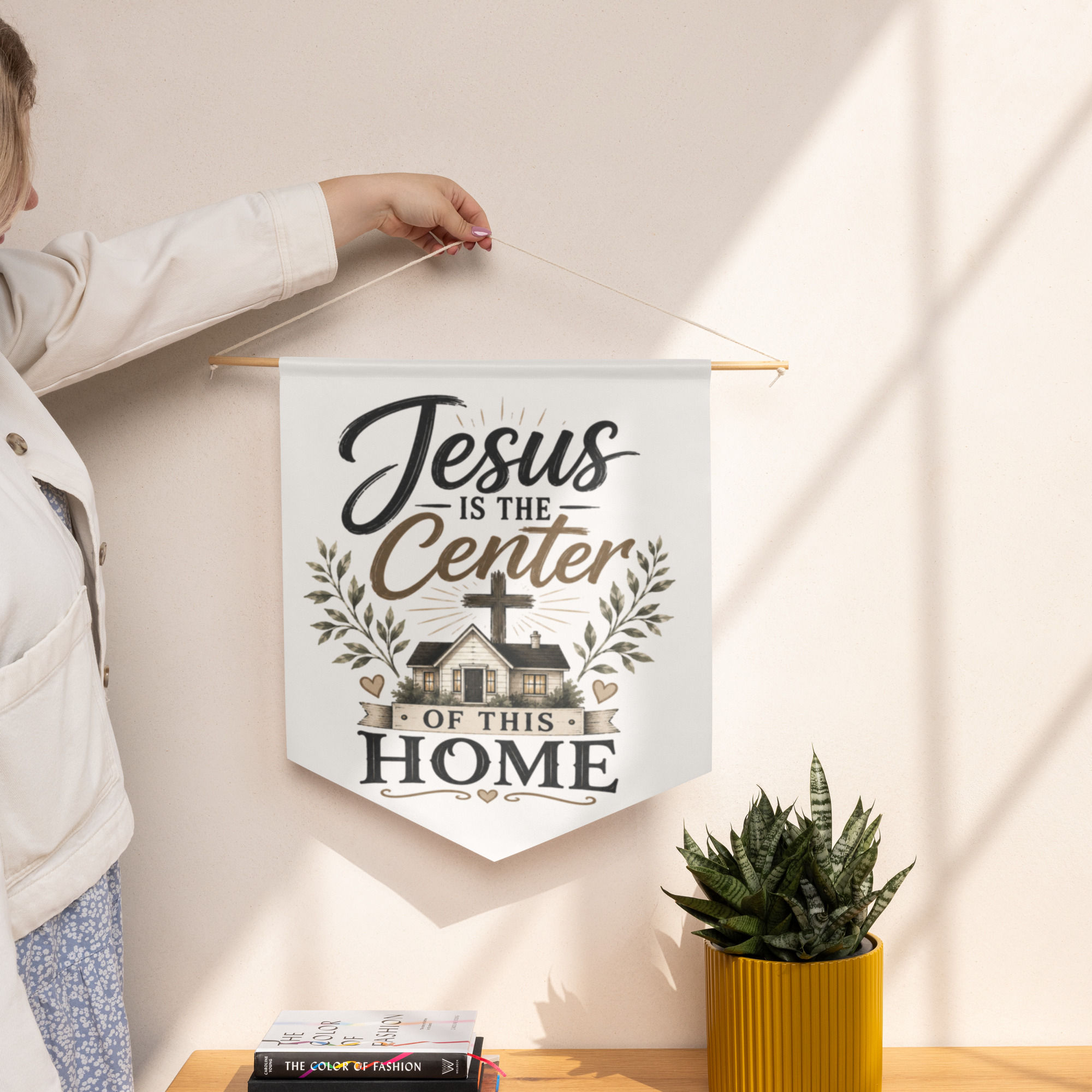 Christian Designs Jesus is the Center of This Home 18" x 21" Pennant banner
