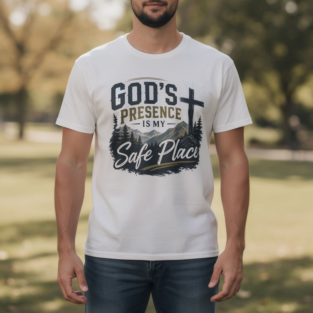 Christian Designs God's Presence Is My Safe Place Men's T-Shirt