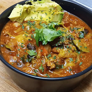 Turkey Veggie Chili w/Toppings