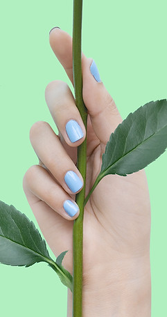 Blue Nails on Green