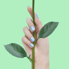 Blue Nails on Green