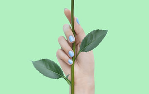 Blue Nails on Green
