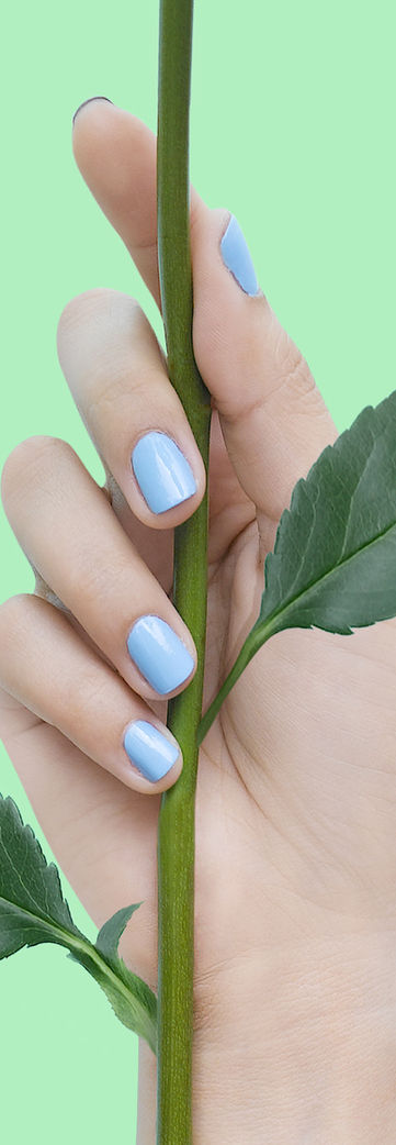 Blue Nails on Green