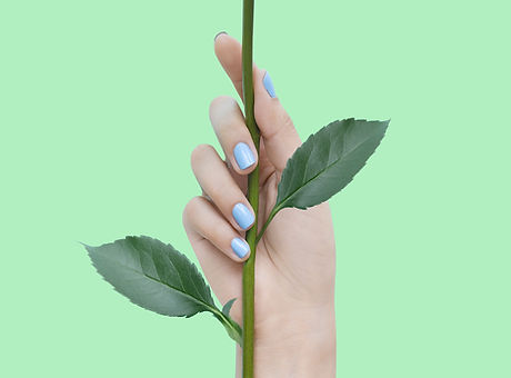 Blue Nails on Green