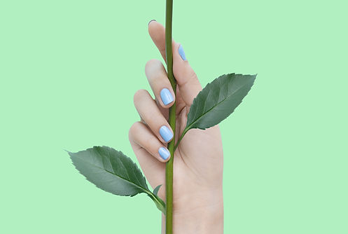 Blue Nails on Green