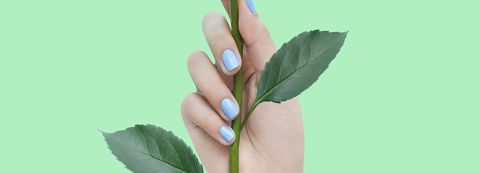 Blue Nails on Green
