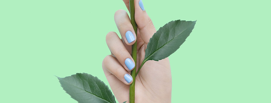 Blue Nails on Green