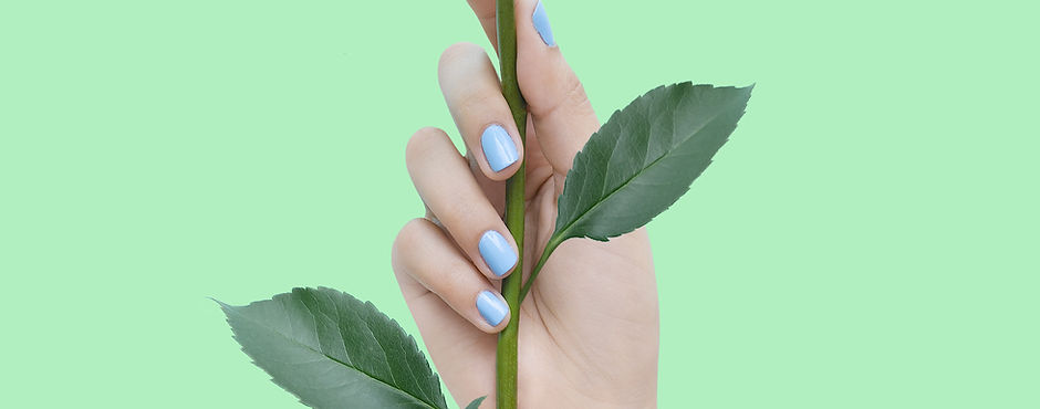 Blue Nails on Green