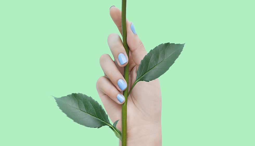 Blue Nails on Green