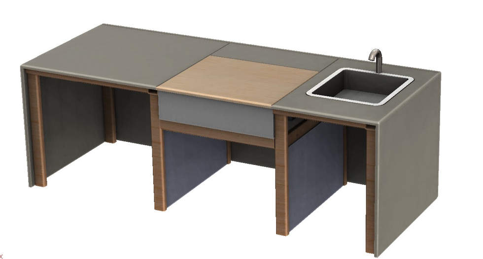 Outdoor concrete kitchen
