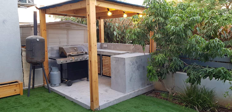 Microtopping outdoor Kitchen