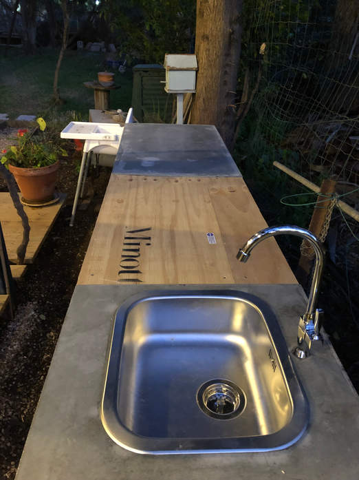 Outdoor concrete kitchen