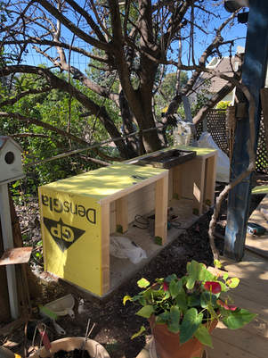 Outdoor concrete kitchen