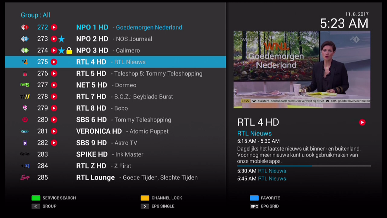 Classic Channel List