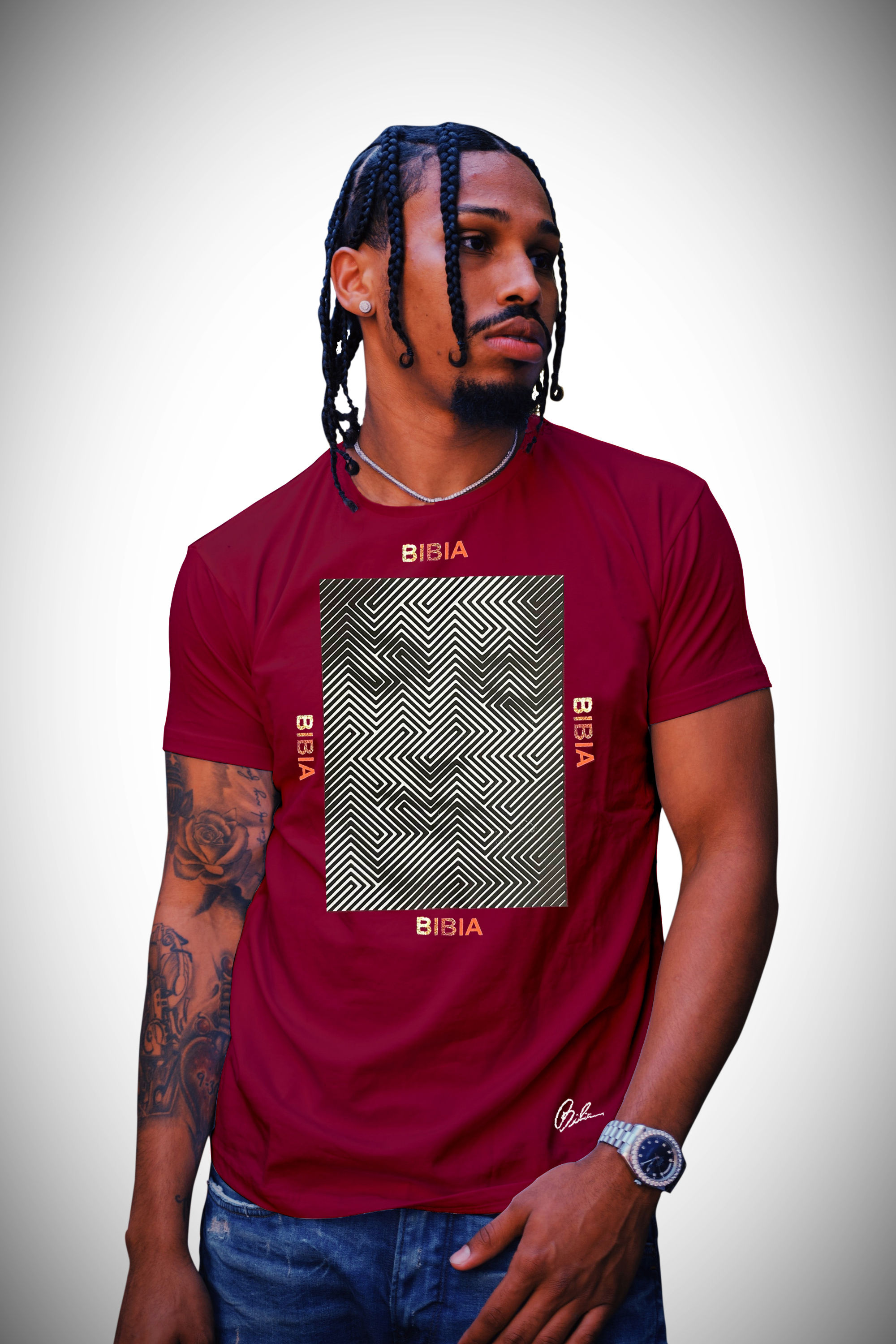 BIBIA Mona Lisa Burgandy Couture T-shirt