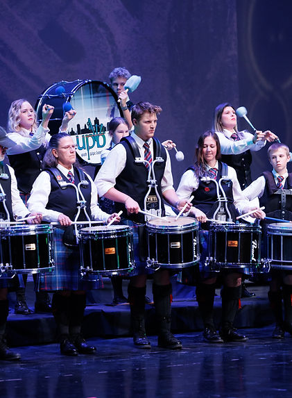 The Utah Pipe Band drum corps