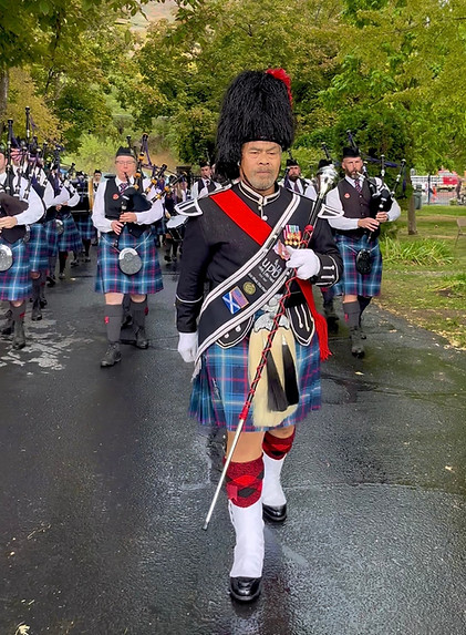 A drum major with the Utah Pipe Band