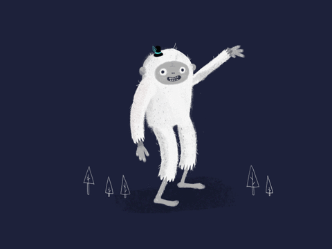yeti GIF, waving hello