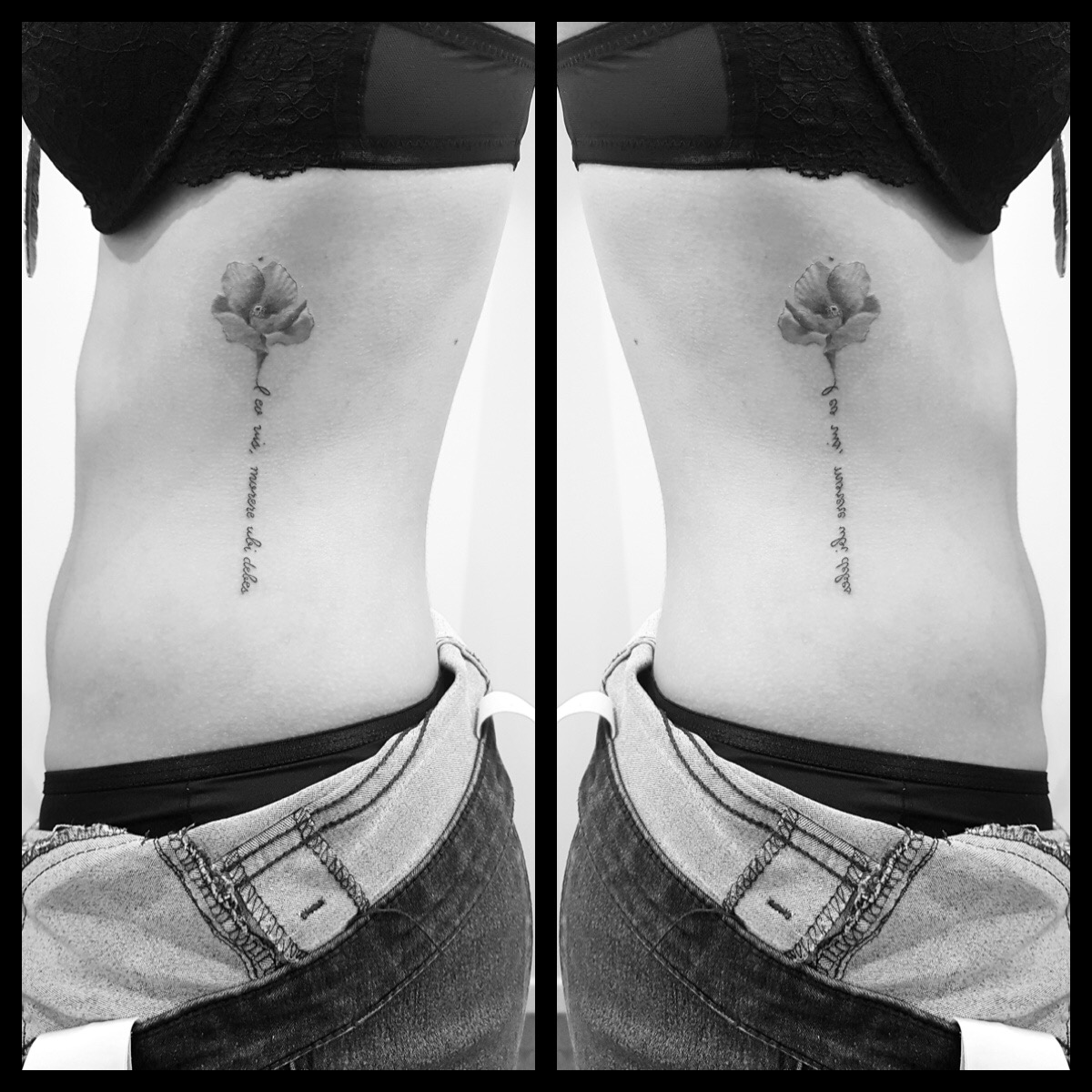 TATOUAGE LETTRAGE ET FLEUR