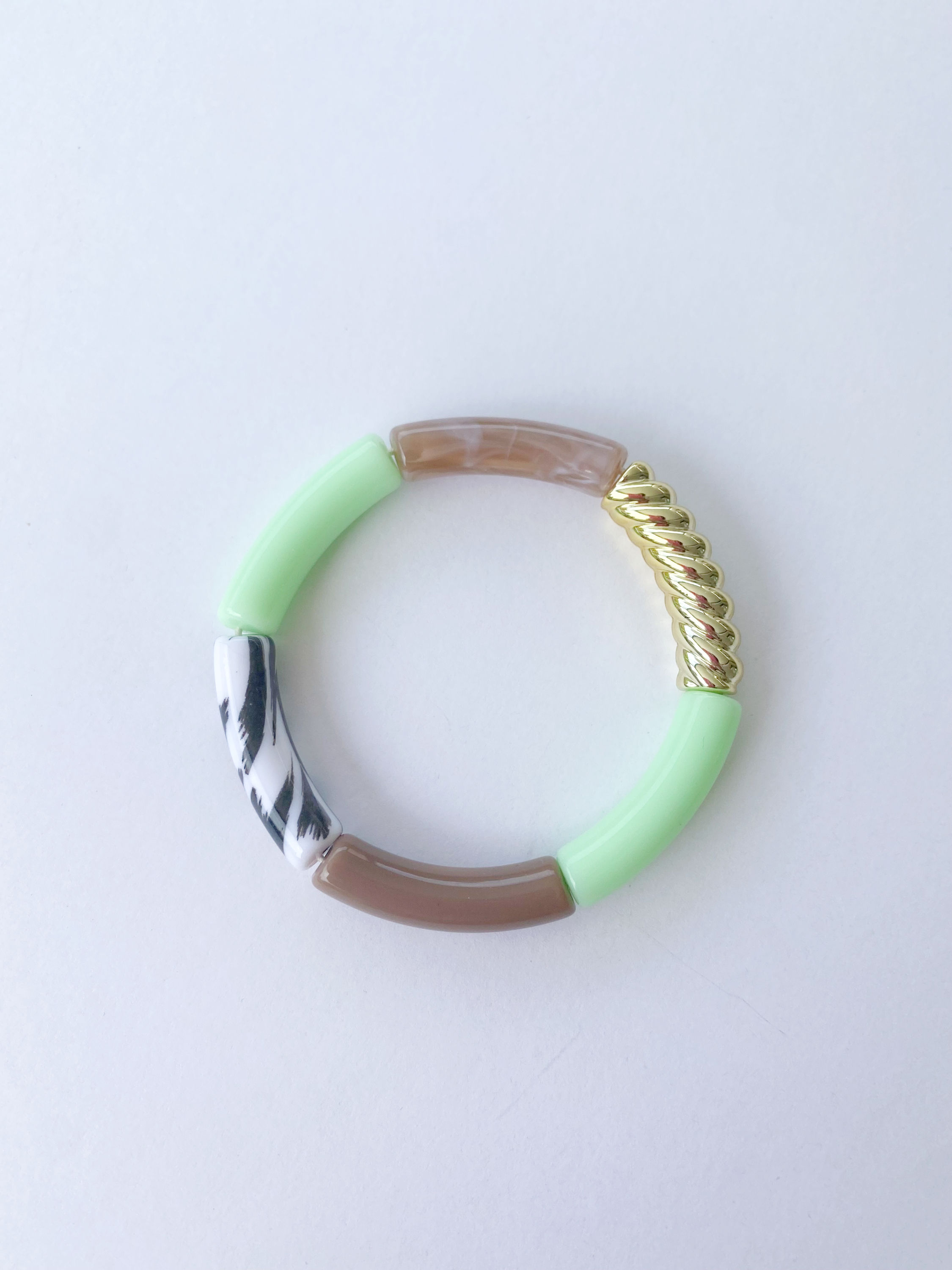 Jonc fin citron vert et taupe