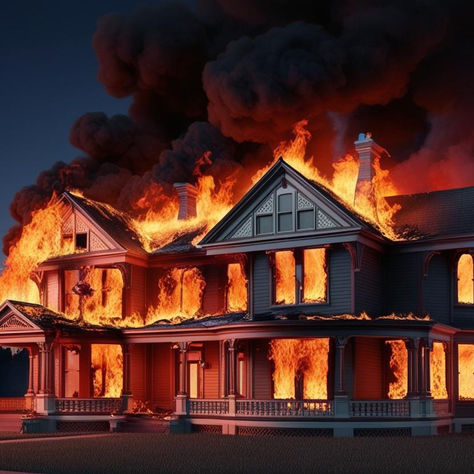 Haus im Brand