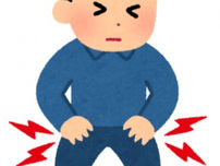 両腕の痛みで悩む男性を示すイラスト。頚椎の神経圧迫による上腕痛のイメージ。