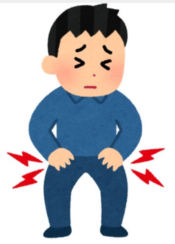 両腕の痛みで悩む男性を示すイラスト。頚椎の神経圧迫による上腕痛のイメージ。