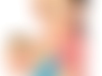 母乳マッサージを受けて乳房の痛みをケアしている母親と赤ちゃんのイラスト