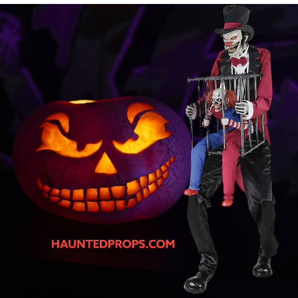 7-Ft Rotten Ringmaster with Clown Animated Prop