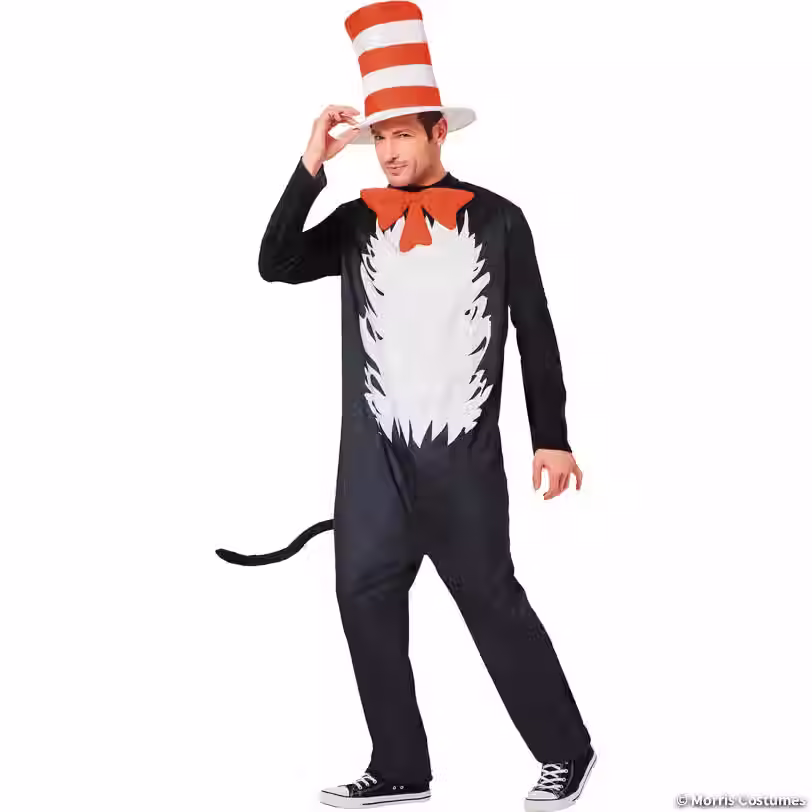 Adults Dr. Seuss™ The Cat in the Hat™ The Cat Jumpsuit Costume -
