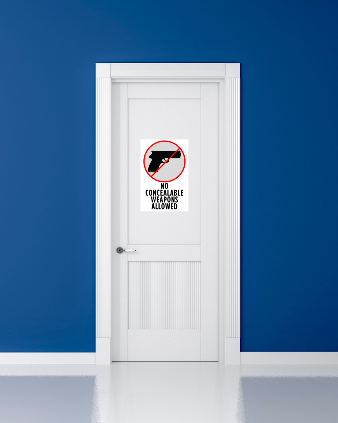 No Concealable Weapons Signage Example - In Your Defense